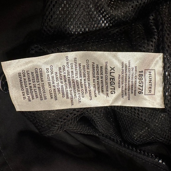 Hunter Women’s Water Resistant Cotton Smock Jacket Black Size XL NWT - Picture 11 of 14